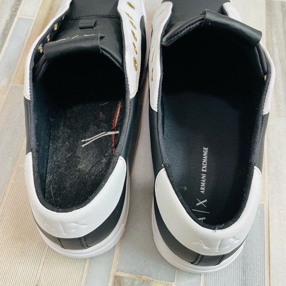 AX Armani Exchange XDX027XCC14 Black and White Sneakers with Gold Accents 7M - Picture 10 of 15